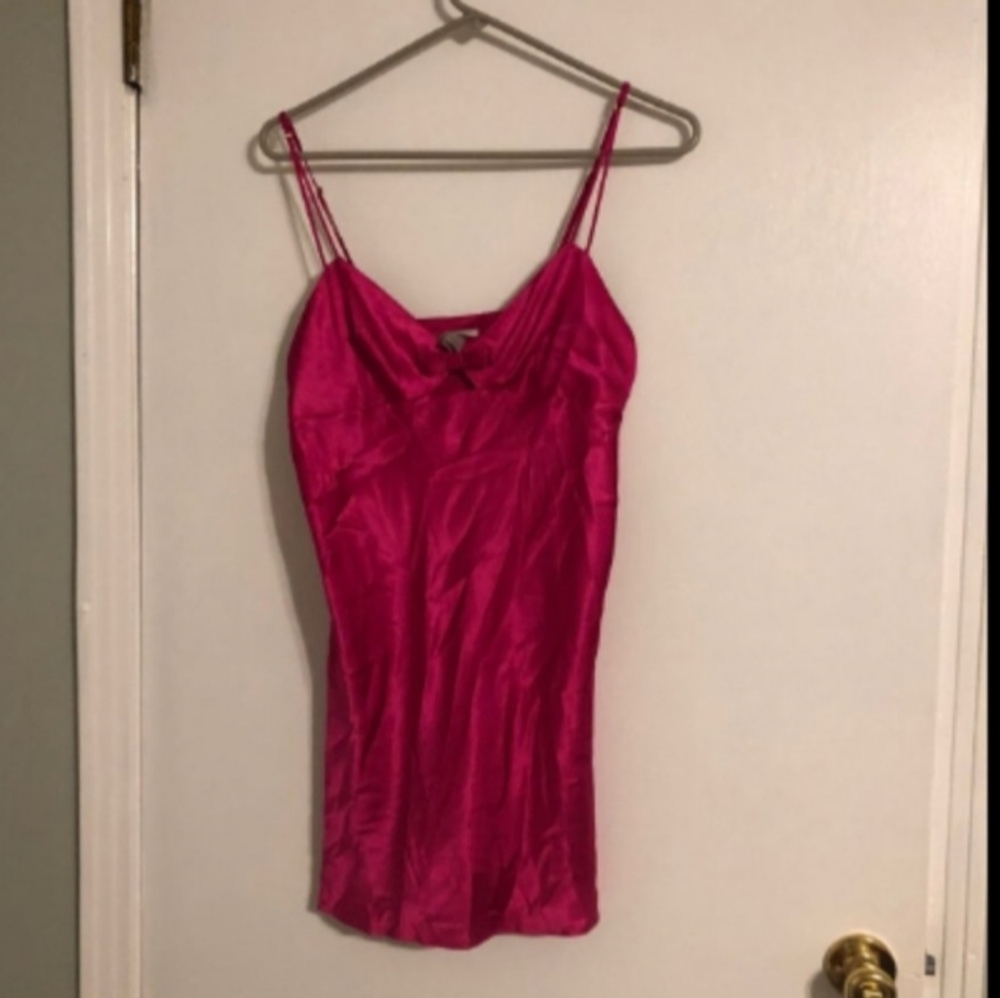 Victoria’s Secret Bow Cutout Satin Mini Slip Dress Sz M